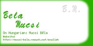 bela mucsi business card